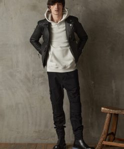 Mens Iconic Black Quilted Biker Jacket