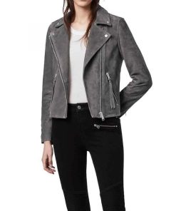 Fate The Winx Saga Bloom Suede Gray Leather Jacket