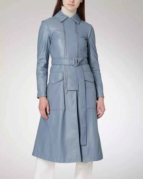 Fate The Winx Saga Farah Dowling Regent Gray Leather Coat - Image 2