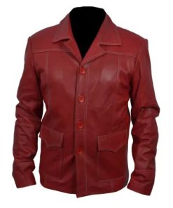 Fight Club Red Faux Leather Coat