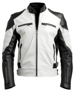Men's White Faux Leather Jacket