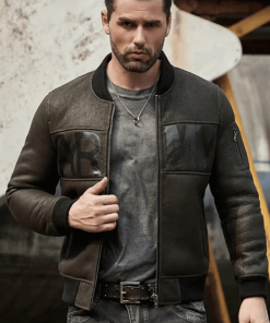 Green B3 Flight Sheepskin Leather Jacket