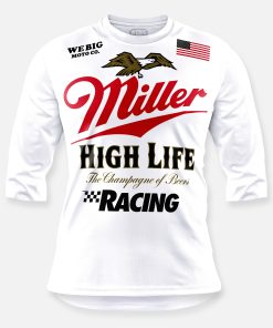 HIGH LIFE RACING 3/4 SLEEVE BIKE JERSEY WHITE