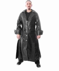 Halloween Black Gothic Pirate Leatherette Coat