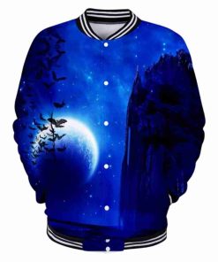 Halloween Blue Skull Varsity Jacket