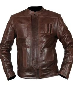 Han Solo The Force Awakens Brown Genuine Leather Jacket