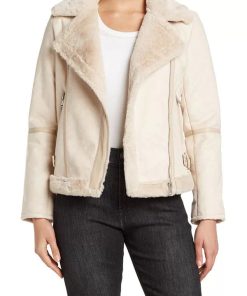 Ivory Fur Shearling Leather Jacket