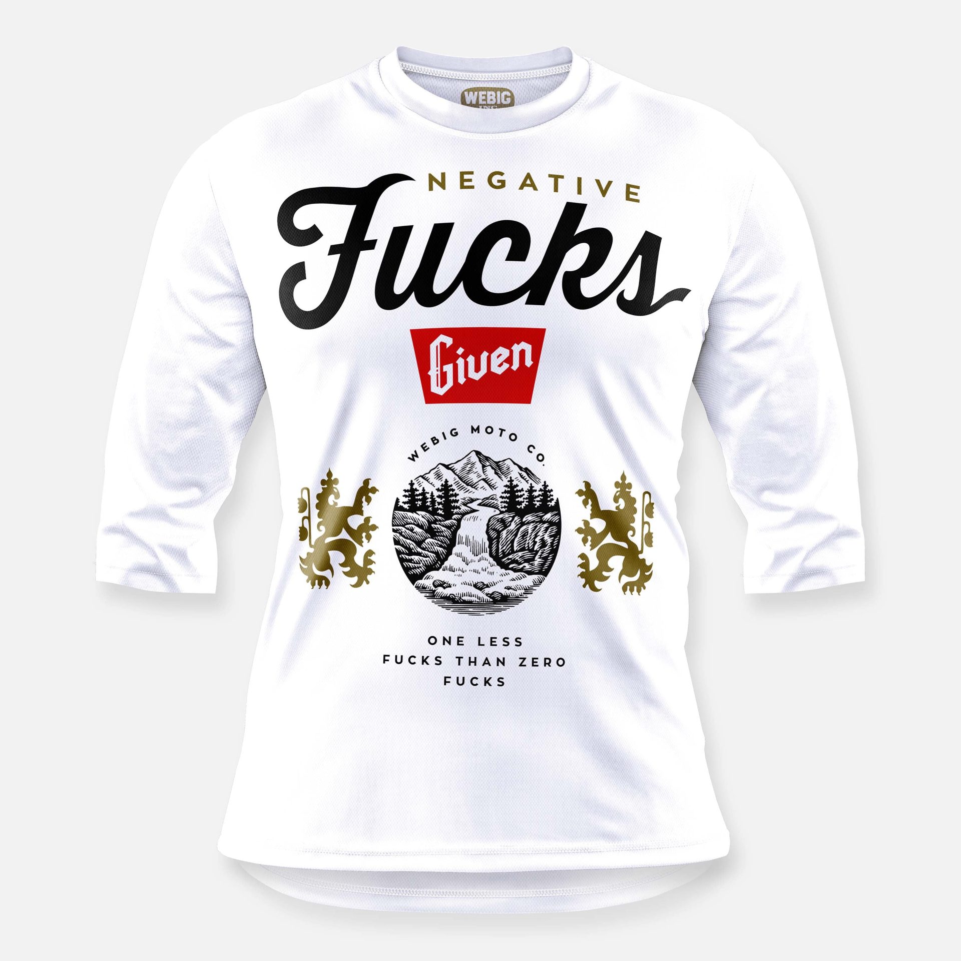 LESS THAN ZERO WHITE 3/4 SLEEVE BIKE JERSEY