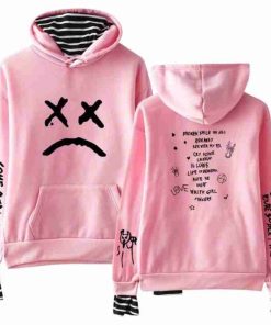 Lil Peep Sad Face Pink Hoodie