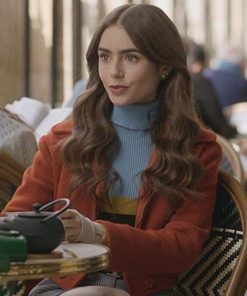 Lilly Collins Emily in Paris Colorblock Sweater