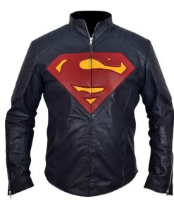 Superman Man of Steel Midnight Blue Faux PU Leather Jacket
