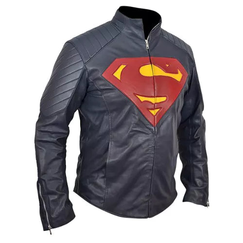 Superman Man of Steel Midnight Blue Faux PU Leather Jacket - Image 2