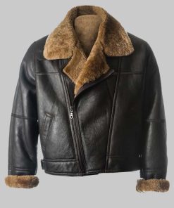 Men B3 Sheepskin Black Leather Jacket