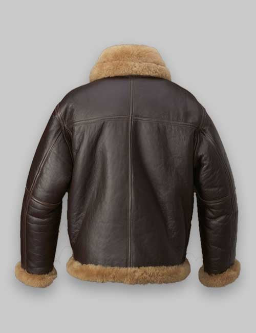 Men RAF Flight Brown Shearling Jacket - Image 3