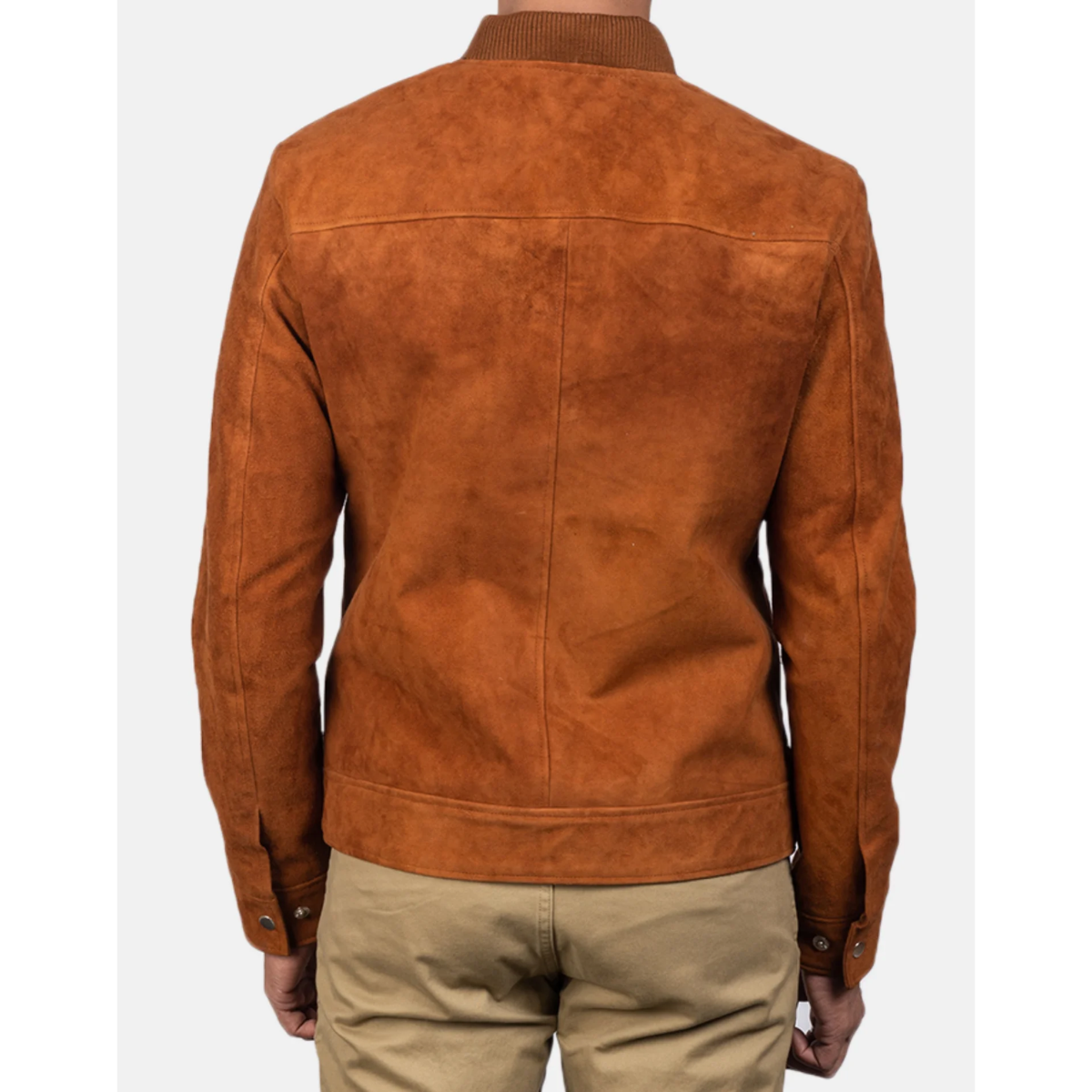 Men Blain Brown Suede Bomber Jacket - Image 2