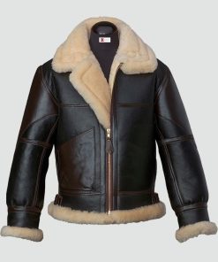 Mens Black Shearling B3 Flying Leather Jacket