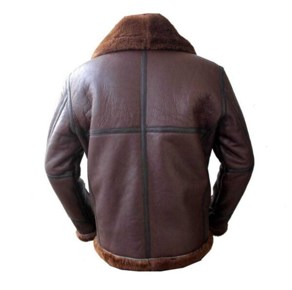 Coffmen Brown Leather Shearling Jacket - Image 2