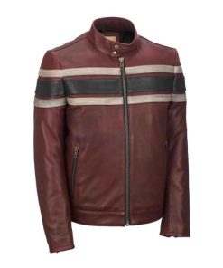 Mens Retro Red Waxed Vintage Jacket