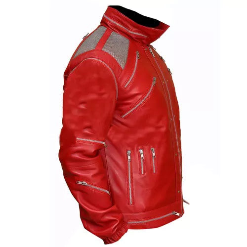 Michael Jackson Beat It Faux Red Leather Jacket - Image 2