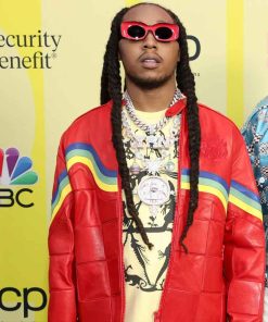 Migos Culture III Red Leather Jacket