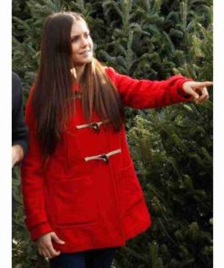 Nina Dobrev Christmas Red Jacket