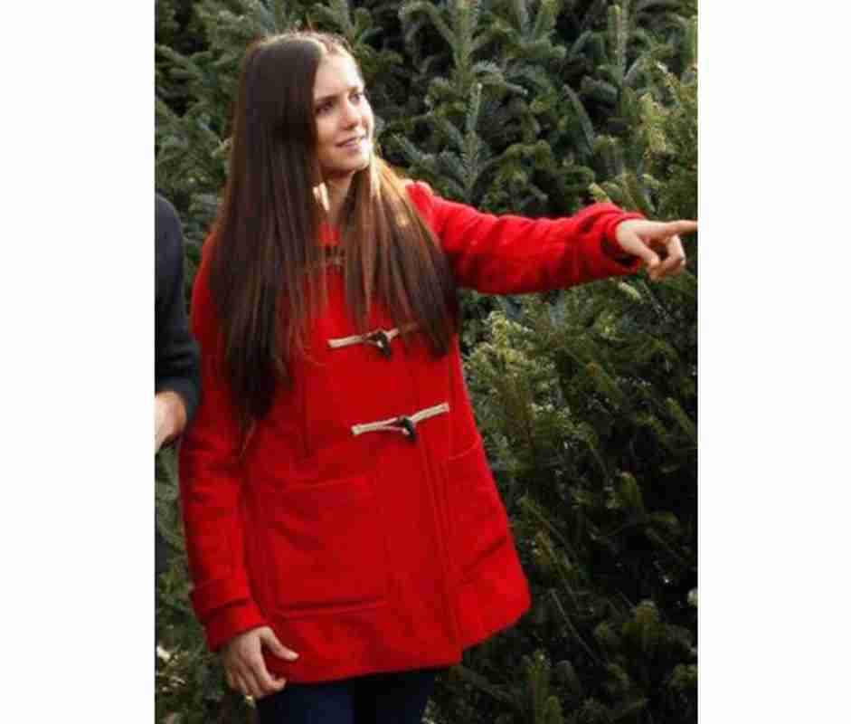 Nina Dobrev Christmas Red Jacket