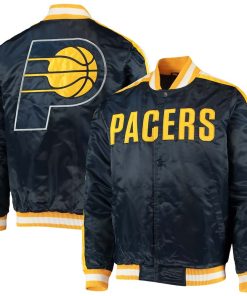 NBA Indiana Pacers Starter The Offensive Varsity Satin Full-Snap Jacket by TJS