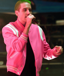 Pink G-Eazy Varsity Bomber Jacket