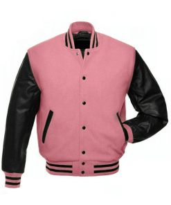Pink and Black Baseball Varsity Jacket