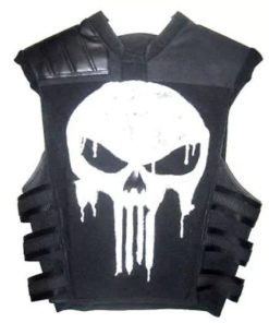 The Black Punisher Tactical Faux Leather Vest