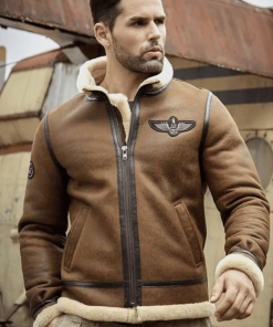 RAF Aviator Airforce Shearling Leather Jacket