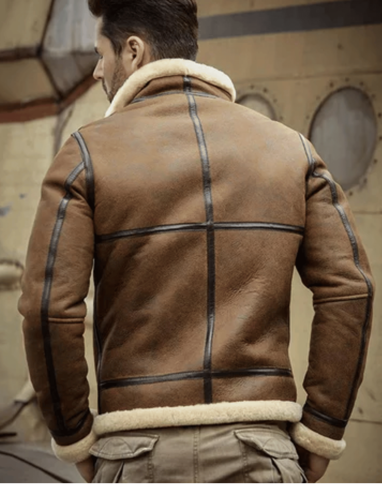 RAF Aviator Airforce Shearling Leather Jacket - Image 2
