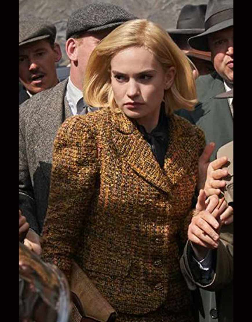 Lily James Rebecca Tweed Blazer Jacket