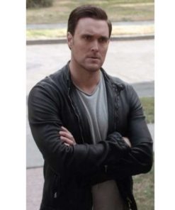 SAS: Red Notice Owain Yeoman Black Leather Jacket