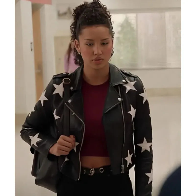 Sofia Wylie High School Musical The Musical S04 Print Leather Jacket - Image 3