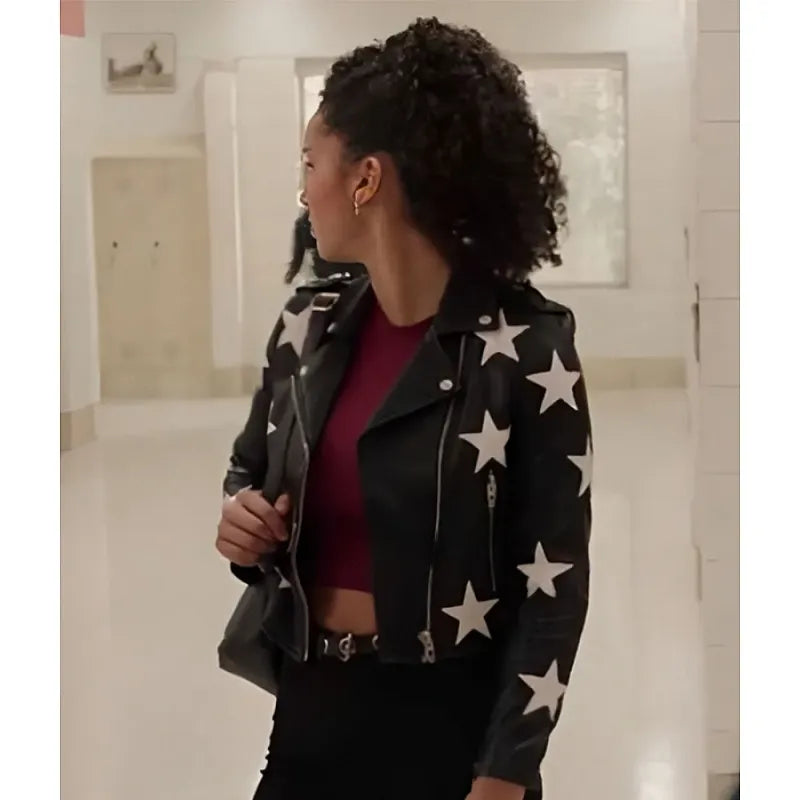 Sofia Wylie High School Musical The Musical S04 Print Leather Jacket - Image 2