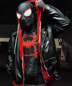 Spider‑Man Miles Morales Biker Hoodie Jacket
