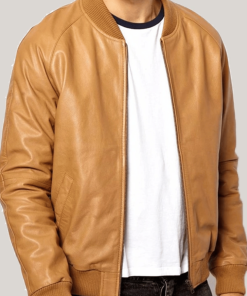 Casual Tan Brown Bomber Jacket