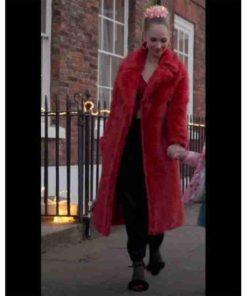 Ted Lasso Juno Temple Fur Red Coat