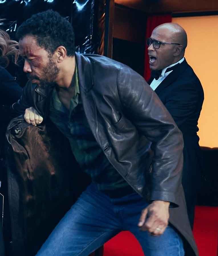 The Last Mercenary Black Leather Coat