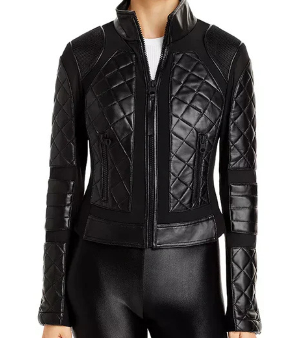 Women's Blanc Noir Moto Leather Jacket