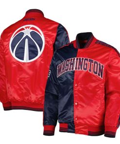 NBA Men's Washington Wizards Starter NavyRed Fast Break Satin Full-Snap Jacket by TJS
