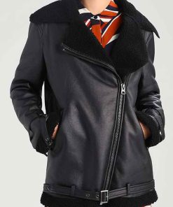 Womens Black Aviator Jacket