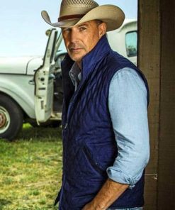 Yellowstone John Dutton Quilted Blue Vest