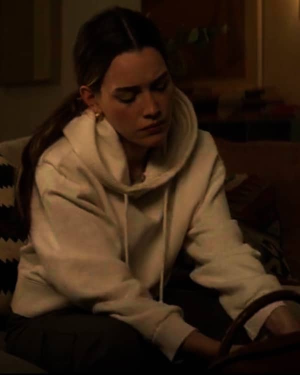 You Season 3 Love Quinn White Funnel Neck Hoodie - Image 2