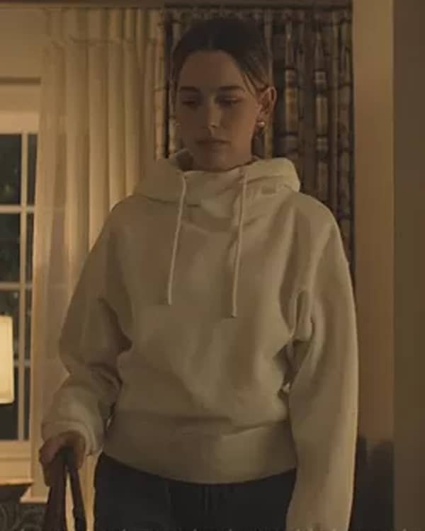 You Season 3 Love Quinn White Funnel Neck Hoodie