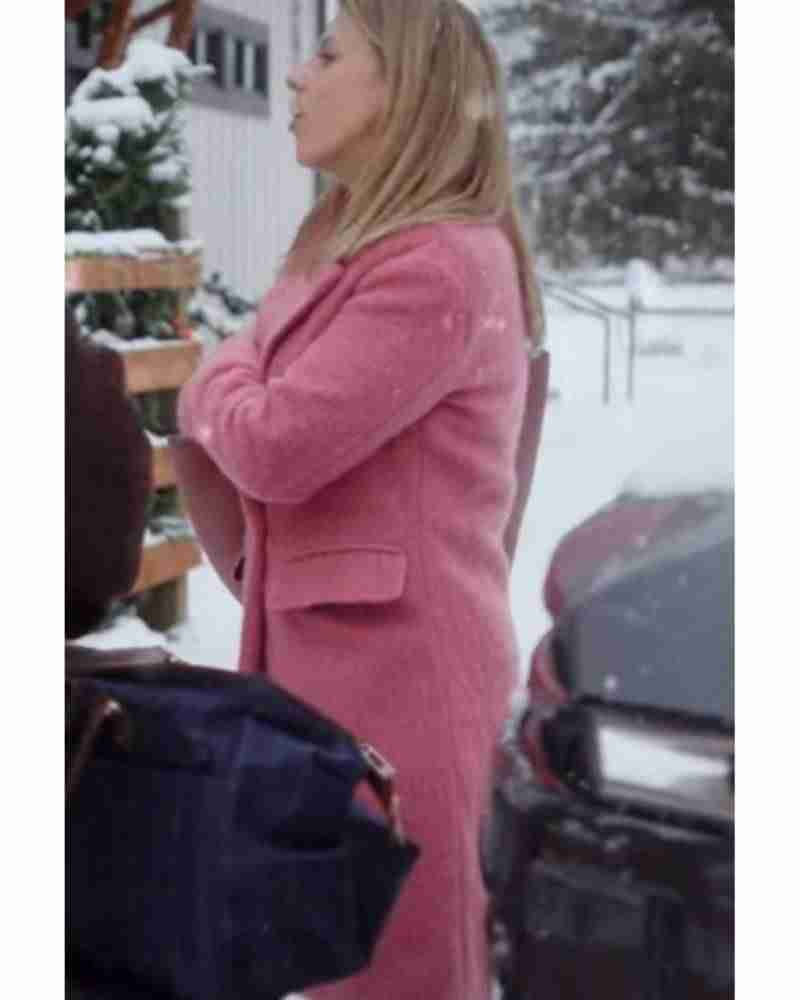 A Cozy Christmas Inn Jodie Sweetin Pink Wool Coat