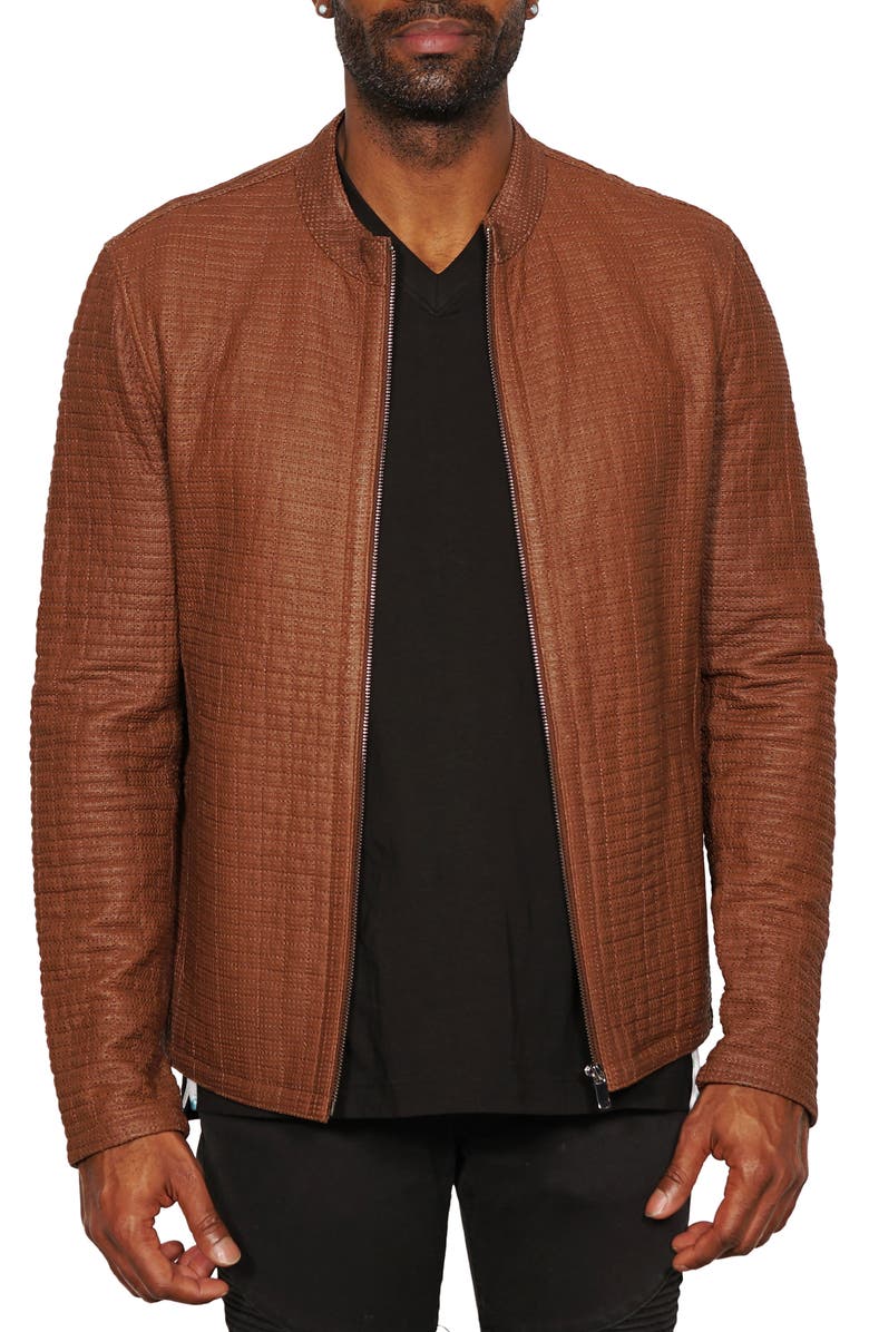 Perforated Lambskin Leather Jacket