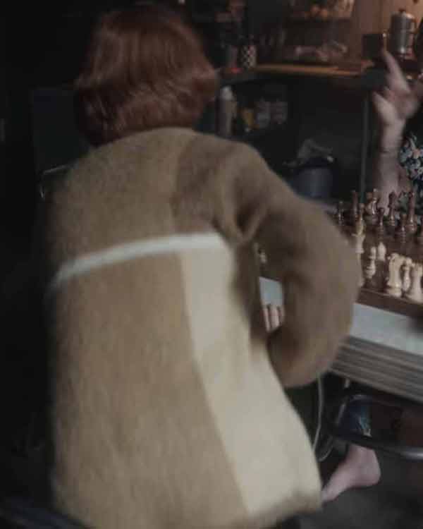 Anya Taylor Joy The Queen’s Gambit Brown Sweater - Image 3