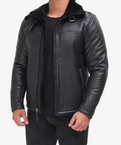 Men's B3 Bomber Shearling Black Leather Jacket